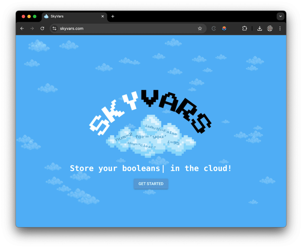 Screenshot of SkyVars Home Page